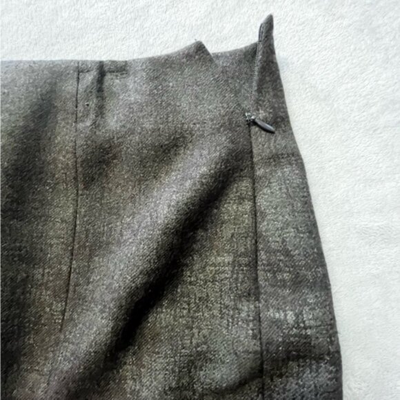 Holt Renfrew Collection Grey 100% Wool Pencil Maxi Business Skirt - Picture 8 of 15